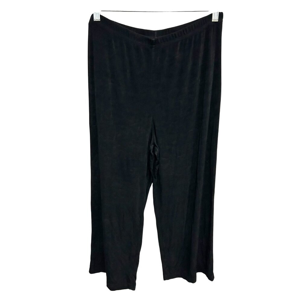 The Travel Collection Black Wide-Leg Pull On Elastic Waist Pants Sz Large
